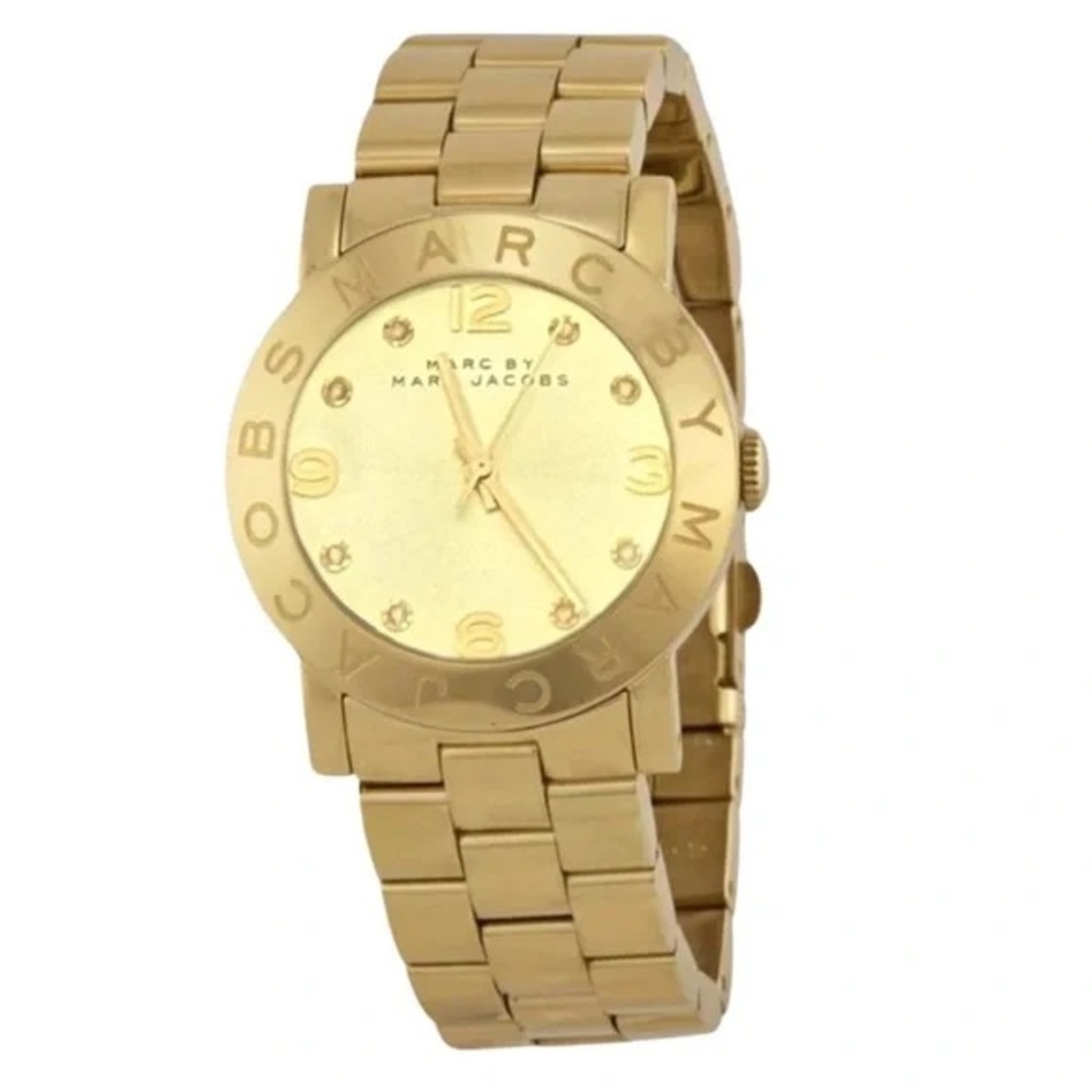 Marc Jacobs Gold Amy Dexter Glitz Watch New Battery Ready To Wear
